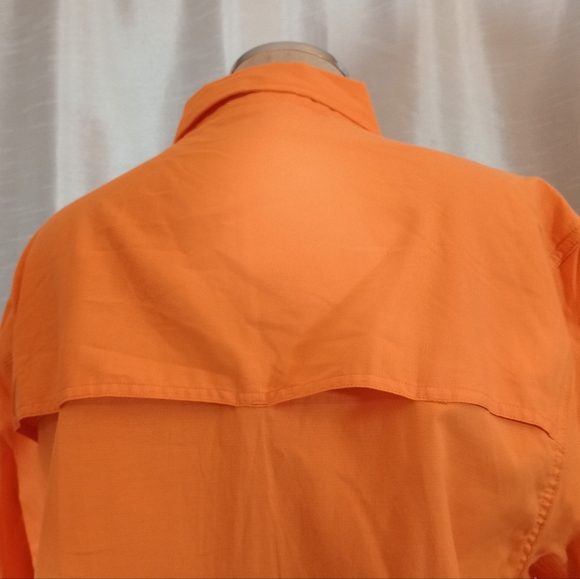 Coleman TAG Button Down Shirt, Orange, ZIP Pckts, Short Sleeves, Collar, Vents,M - Picture 8 of 14